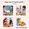 Zählen Dinosaurier mit Stapelbechern Montessori Bildungssortierung Regenbogenspielzeug für Kinder 3 Jahre Baby Spielzeugmathematikunterricht Tool
