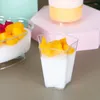 使い捨てカップストローデザートミニプディングカップケーキゼリーマウスのためのプラスチック透明容器パーティーキッチン用品