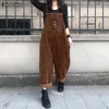 Vintage Vintage Corduroy Jumpsuits Calças de outono feminino