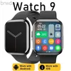 Frauen Uhren Neue Smart Watch 9 NFC BT nennen Sie Herzfrequenz Sport Fitness wasserdichtes AMOLED -Bildschirm Wireless Ladung 450mah Männer Frauen für iwo Uhr 240410