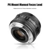 الملحقات 50 مم F1.7 عدسة الكاميرا الكبيرة الفتحة الدليل يدوي Prime Lens Pk بديل Mount لـ Pentax K1/ K1 Mark II كاميرات الإطار الكامل