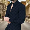 Men's Casual Shirts 2024 Cross-border Autumn 3D Printed Long-sleeved Slim Lapel Shirt Foreign Trade Jacket