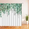 Shower Curtains Flower Leaves Fence Curtain Spring Green Leaf Bathroom Toilet Aesthetic Decorative Fabric Bathtub Screen