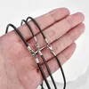 Anhänger Halskette Chiayi Qi Herren Gummi Seil Halskette und Armband Damen Mode Schmuck Geschenk lässig runde Halskette Schwarz Halskette DIY ROPEQ