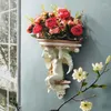 Vasen Home Wall Dekorative künstliche Blumen Regal Pendart Kunst hängende Harz Wandhandwerk Hochzeit Wohnzimmer Oornamente Vase