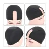 3.2x7.7Cm U Part Wig Cap With MONO Net 1Pcs Black Weaving Mesh Lace Wig Cap For Wig Making Stretch Dome Weaving Wig Cap Hairnet