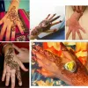 Échange d'autocollant en pâte Indian Henné Corps tatouage Henné temporaire Mehandi Ink 3 Couleurs Tatouage temporaire Consieurs de henné à base de plantes