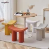 Nordic Curved Shoe Changing Stools Household Living Room Modern Light Luxury Plastic Small Stool Low Bench Sillas Furniture