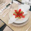 Table Cloth 4 Pcs Decorations Christmas Napkin Rings Xmas Holder Serviette Buckle Buckles Plastic Holders Banquet