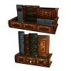 Wooden Pen Holder Book Shaped Multi-Functional Desk Organizer Case Pencils Storage Box Vintage Classroom Table Home for Kids