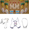 1PCS Patisserie Reposteria Castle Castle Castle Flip Flop Fondant Cake Decor Tool Cookie Cutter Biscuit Mold Pastry Cupcake Mold