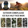 Fashion Face Masks Neck Gaiter Unisex Camouflage Ice Silk Magic Bandana Oor Hanger Half gezicht Masker Outdoor Visserij Wandel Cycling Neck Cover Scarf 240410