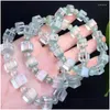 Chain Link Bracelets Natural Clear Garden Quartz Cube Bracelet Women Beautif Colorf Crystal Energy Healing Fashion Jewelry 1Pcs Drop D Dhxgr