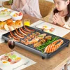 110V-220V Electric Grill Hot Pot 2 in 1 Household Multifunctional Electric Barbecue Grill Indoor Hot Pot, Non-Stick Pan Divider