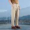 Pantalon masculin de style coréen mode noir khaki busenss décontracté tous trousrs assortis pour homme ootd look printemps été automne 2024