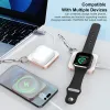 Adaptador de carregador magnético Chargers para Apple Watch 9 8 7/iPhone 15 14 Carregador sem fio de viagem portátil com carregador de relógios de carabiner