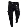 Jeans maschi maschi nero slim di alta qualità uomo pantaloni a mazza casual maschio streetwear abiti giovanili motobiker lunghi pantaloni in denim