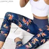 Yoga Tenues Pantalons de yoga Fitness Fitness Sport Leggings Stripe Printing Elastic Gym Entraînement Collages S-XL Running Pants plus taille Y240410