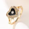 Anéis de casamento Caoshi Fashion Lady Band Black Heart Finger Ring Ring Delicate Jóias de esmalte moderno estilo de coloração dourado Acessórios