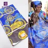 Africain imprimé Bazin Riche tissu motif de fleurs imprimé dentelle de bazin brillant pour les femmes de mariage habille en dentelle tissu