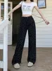 Jeans feminino Spring Summer Summer Polca Print Long Long Pant Women Women High Moda de Moda Casual Ladies calças coreanas