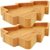 Assiettes 2pcs Arbre de Noël Plat en forme d'assiette de rangement de rangement de rangement de serveur de fruits plateau de fruits