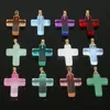 10pcs / lot 18x25 mm Colorful Cross Shape Lampwork Crystal Glass Charms Pendant pour bricolage Collier Boucle Pendre Accessoires