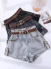 Shorts femminile Donne vintage Black Patchwork Bud Bud Design Denim Spring Summer Blue High Waist Vacate Jean Short Pant Corea