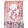 Japanse Sakura Cherry Blossoms TULLE Window Gordijn voor woonkamer Modern pure gordijn voor slaapkamer keuken gordijnen op maat