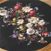 Estilo europeu Retro retro floral Black Round Round para o quarto de área de área ao lado da mesa de café da sala de estar da cadeira do tapete de cabeceira de cabeceira