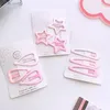 Accessoires de cheveux Clips creux roses coeur Star carré Barrettes épingles à cheveux coeur / étoile / carré en forme pour les petites filles dropship