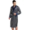 Mens Silk Satin Pyjamas Pyjama Pyjamas PJS Sleepwear Robes Robes Nightgown Robes S M L XL 2XL 3XL Plus Beige Blue Striped 240329