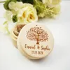 Custom Rustic Wedding Tree Wooden Ring Box Holder Anniversary Gift Personalized Wood Ring Bearer Box Jewelry Trinket Box