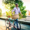manico anteriore cesto fisso cesto intrecciato a mano cesto anteriore è perfetto per biciclette Bisiklet Bike Accessori Bisiklet Aksesuar