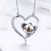 かわいいコアラハート型ダイヤモンド、アニマルペンダントネックレス、女性の女性のネックレス