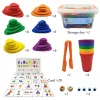 69 st montessori Rainbow Pebbles Stack Education Toys Plastic Pebbles staplade stenar Stackande spel Montessori Toy for Children