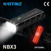 Natfire LED Bisiklet Işık USB Arka Işık IPX5 Su Geçirmez 5200-1200mAH Alüminyum MTB FARLI