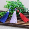 2PCS 18cm Hanging Rope Beads Silk Tassel Fringe Sewing Bang Tassel Trim Key Tassels for DIY Embellish Curtain Accessories Parts