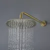 Borsta Gold Shower Column Set Faucet Dusch Badrum Dusch System Regnfall Duschmöbler Set Dusch Mixer 10 tum duschhuvud