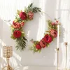 Fleurs décoratives couronnes de pivoine pour porte d'entrée en couronne de fleur artificielle fond de mariage fond de mariage Hello Hello Outdoor Decor