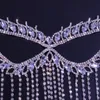 Luxus Belly Dance Strassonstone Long Quaste Schleier Eyemask Schmuck für Frauen Kristallgesicht Maskerade Maske Kettenzubehör