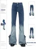 Jeans pour femmes Y2K Blue Flare Vintage Denim pantalon Harajuku High Waist Cowboy Pantal
