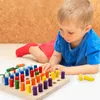 Kids Montessori sensory matematyka 3D geometria kolumna drabina pasująca kształt sortowanie kolorów poznawczych zabawek edukacyjnych pomocniczych