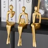 Dekorative Objekte Figuren nordischer Stil kreativer Goldener Charakter Miniaturen Musiker Denker Ornament Lernraumdekoration Mod2942