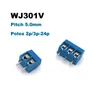 5/20st Pitch 5mm 2p 3p Skruv PCB Terminal Block Splice Connectors Bornier 301V raka stift Wire Cable Brass Morsettiera 15a