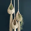 Macrame cestino sospeso a mano Cesta per piante fatte a mano cestino sospeso a piantatrice per vaso di fiori per la casa decorazione della contea