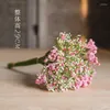 Fleurs décoratives 29 cm de longueur étoile mantienne paquet de fleurs simulées plantes décorées et vertes pour la scène de mariage faisant des accessoires de prise de vue