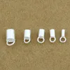 Real Pure Solid 925 Sterling Silver End Connector Bead Caps for Leather Rope Hollow End Cap Buckle Jewelry Making Findings