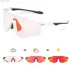 Utomhus Eyewear Kapvoe Color PhotoChromic Sports Solglasögon Cycling Glasögon Män Kvinnor Utomhus Running Ramlös Eyewear Road Bicycle UV400 Y240410