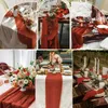 1pc Terracotta Boho Crinkle Table Runner, Long Gauze Rustic Cheese Totts for Wedding Bridal Shower Birthday Party Decorations